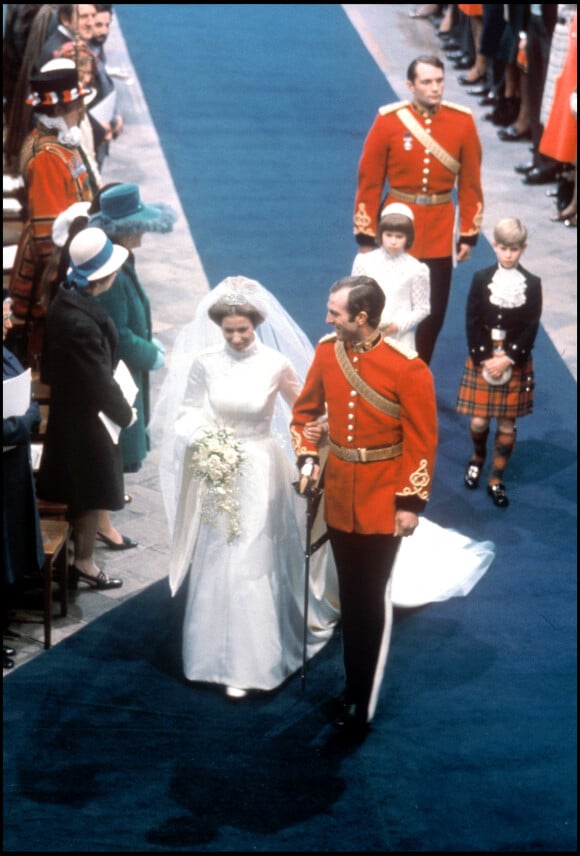 La princesse Anne d'Angleterre et son mari Mark Phillips, en 1973