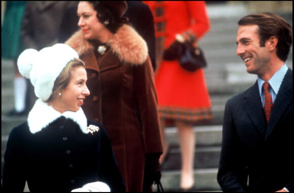 La princesse Anne d'Angleterre et son mari Mark Phillips, en 1974