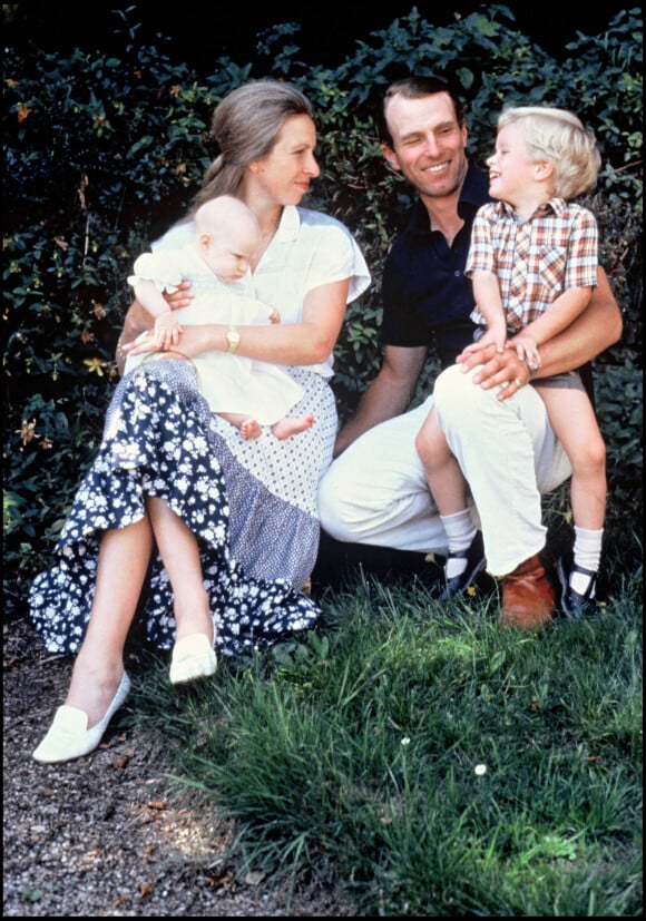 La princesse Anne d'Angleterre et son mari Mark Phillips et leur fils Peter Phillips