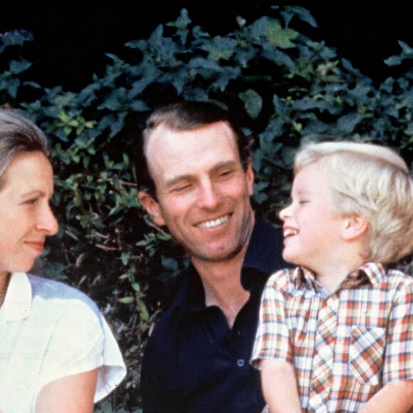 La princesse Anne d'Angleterre et son mari Mark Phillips et leur fils Peter Phillips