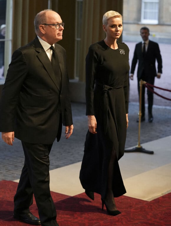 Prince Albert and Princess Charlene of Monaco at a reception held by King Charles and Queen Consort at Buckingham Palace tonight ahead of the Queens funeral tomorrow. London, UK on September 18, 2022. Photo by Dan Charity/The Sun/News Licensing/ABACAPRESS.COM 