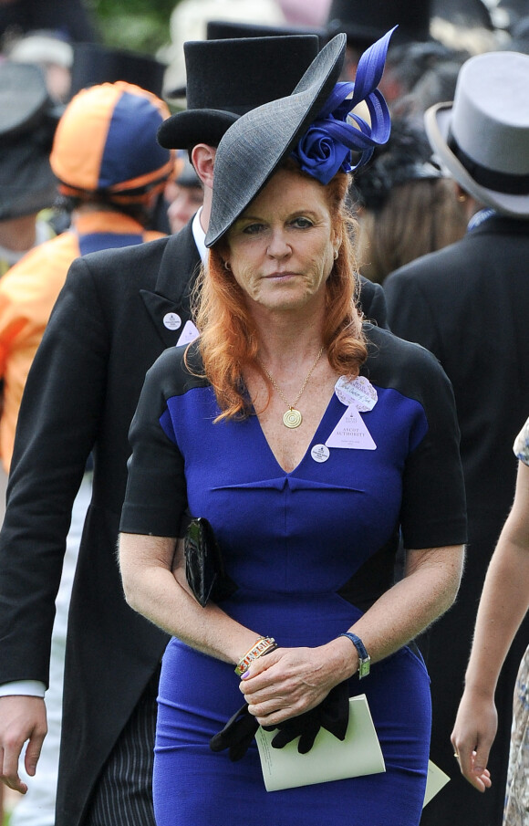 Sarah Ferguson - La famille royale arrive aux courses du Royal Ascot 2015 le 19 juin 2015.