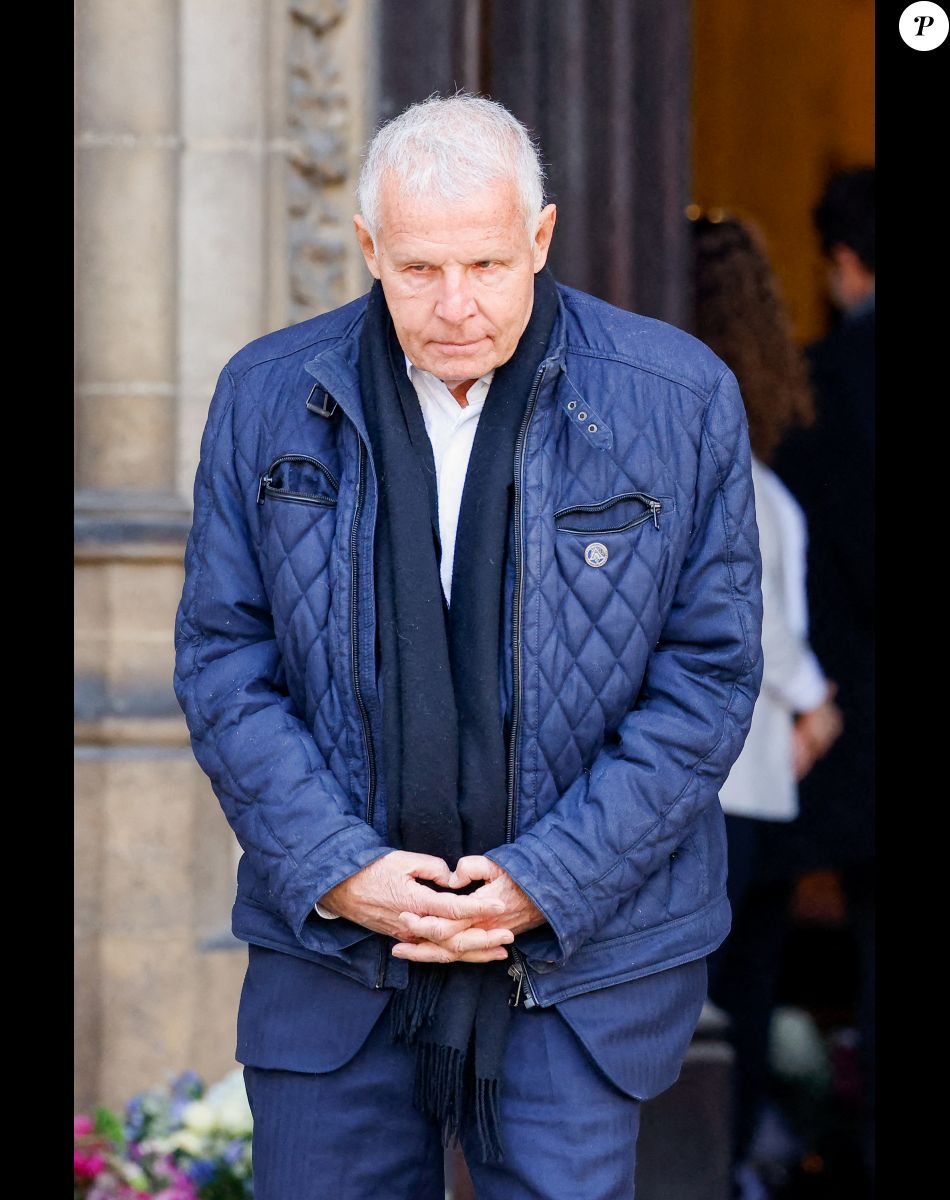 Patrick Poivre d'Arvor - Sorties des obsèques de Jean-Pierre Pernaut en la Basilique Sainte-Clotilde à Paris, France, le 9 mars 2022. © Cyril Moreau/Bestimage