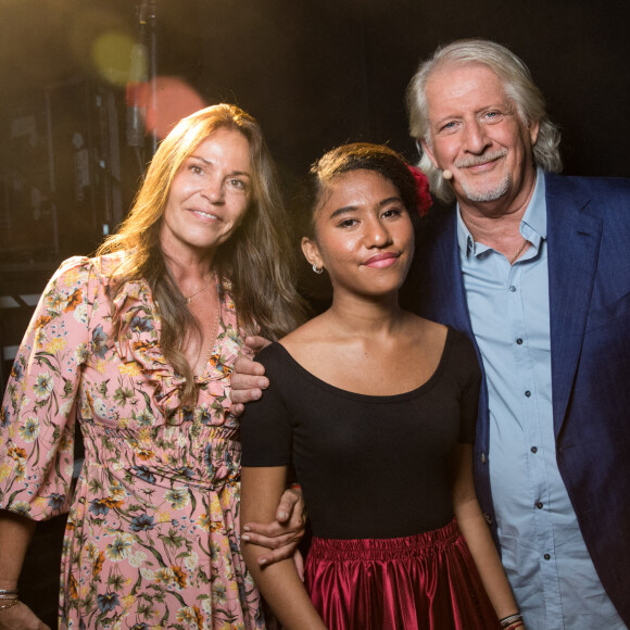 Exclusif - Patrick Sebastien, Nathalie Boutot, Lily Sebastien (fille adoptive de Patrick Sebastien) - Backstage de l'enregistrement de l'émission "La Chanson secrète 6" à la Scène musicale à Paris. © Gaffiot-Moreau / Bestimage 