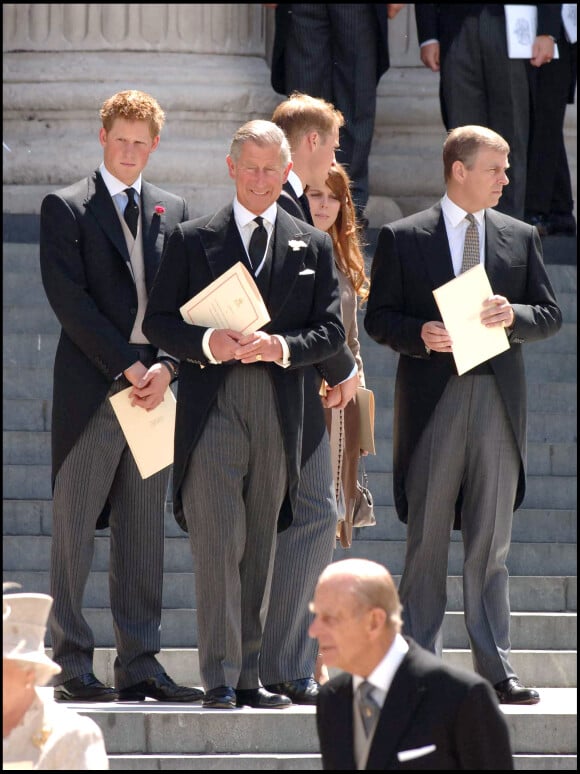 Le prince William, le prince William, le prince Charles et le prince Andrew pour les 80 ans de la reine Elizabeth II et les 85 ans du duc d'Edimbourg