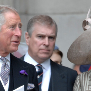Le prince Charles et le prince Andrew - Messe pour l'action de Grâce en la cathédrale Saint-Paul à Londres à l'occasion du jubilé de diamant de la reine en 2012. 
