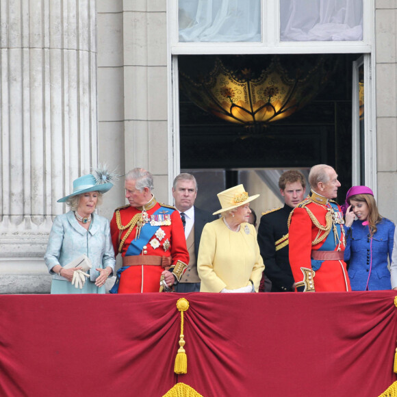 La famille royale autour de la reine Elizabeth - Cérémonie Trooping the Colour en 2012.