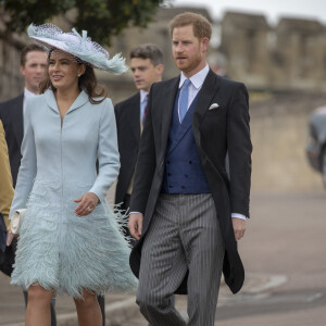 Lady Frederick Windsor et le prince Harry - Mariage de Lady Gabriella Windsor avec Thomas Kingston dans la chapelle Saint-Georges du château de Windsor le 18 mai 2019. 