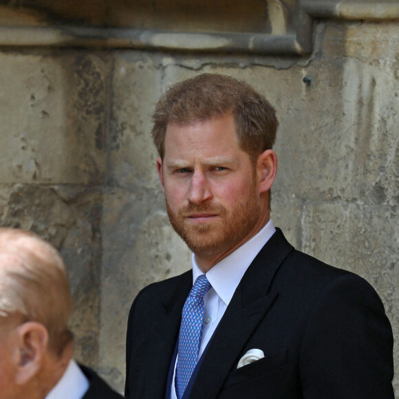 Le prince Philip, duc d'Edimbourg, le prince Harry - Mariage de Lady Gabriella Windsor avec Thomas Kingston dans la chapelle Saint-Georges du château de Windsor le 18 mai 2019. 