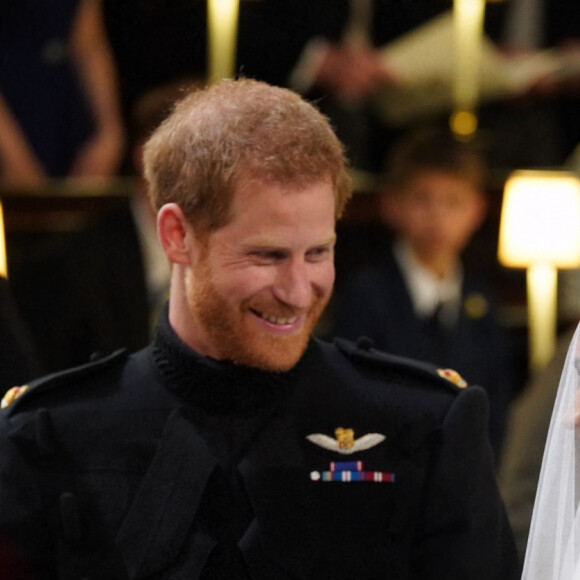 Le prince Harry et Meghan Markle, duchesse de Sussex - Cérémonie de mariage du prince Harry et de Meghan Markle en la chapelle Saint-George au château de Windsor, Royaume Uni, le 19 mai 2018. 