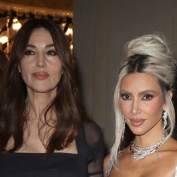 Kim Kardashian et Monica Bellucci à la soirée "Dolce & Gabbana" lors de la Fashion Week de Milan (MLFW)), le 24 septembre 2022. 