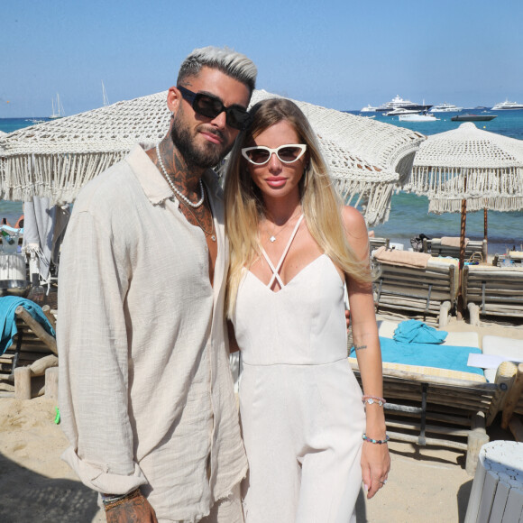 Exclusif - Thibault Garcia et sa compagne Jessica Thivenin (Les Marseillais) - Hublot fête l'arrivée de la nouvelle Big Bang Unico à la boutique de Saint-Tropez au restaurant Verde Beach à Ramatuelle, Côte d'Azur, France, le 12 juillet 2022. © Luc Boutria/Nice Matin/Bestimage 