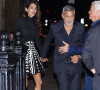 George Clooney et sa femme Amal fêtent leur 8ème anniversaire de mariage à New York, le 27 septembre 2022. Ils ont dîné avec L.Stahl et G.King. 