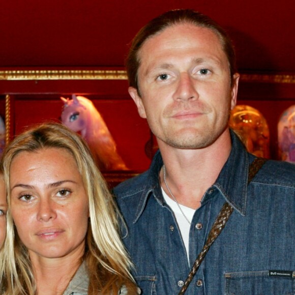 Emmanuel Petit et Agathe de la Fontaine - A l'occasion des 20 ans de la victoire de l'équipe de France, les bleus se sont rendus à un dîner organisé au Buddha Bar avec tous les joueurs et leur famille. © Rachid Bellak/Bestimage