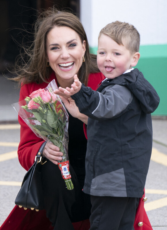 Catherine (Kate) Middleton, princesse de Galles, arrive pour une visite à la station de sauvetage RNLI Holyhead à Holyhead, Pays de Galles, Royaume Uni, le 27 septembre 2022.