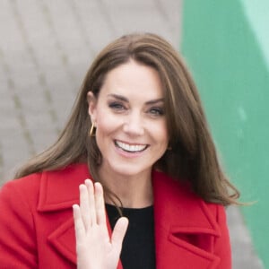 Catherine (Kate) Middleton, princesse de Galles, arrive pour une visite à la station de sauvetage RNLI Holyhead à Holyhead, Pays de Galles, Royaume Uni, le 27 septembre 2022.