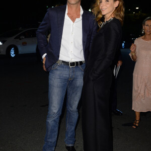 Le prince Emmanuel Philibert de Savoie et Clotilde Courau (princesse de Savoie) - Arrivées des people à la soirée "Vogue 50 Archive" lors de la fashion week de Milan. Le 21 septembre 2014.