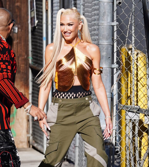 Sean Paul et Gwen Stefani à la sortie des studios de l'émission "Jimmy Kimmel" à Los Angeles. Le 13 juillet 2022