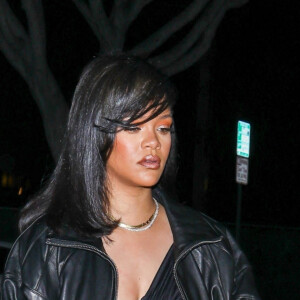 Rihanna et son compagnon ASAP Rocky à la sortie du restaurant "Olivetta".