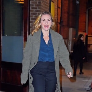 Kate Winslet sort de l'hôtel The Greenwich à New York City, New York, Etats-Unis, le 30 novembre 2017. 