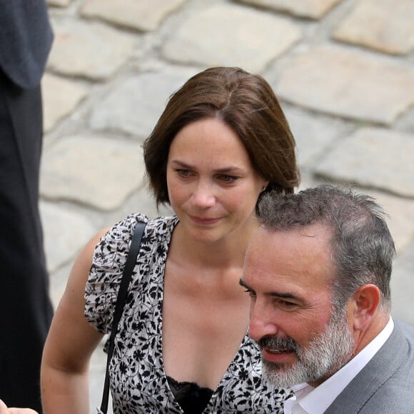 Jean Dujardin et sa femme Nathalie Péchalat - Cérémonie d'hommage national à Jean-Paul Belmondo à l'Hôtel des Invalides à Paris, le 9 septembre 2021. © Dominique Jacovides/Bestimage