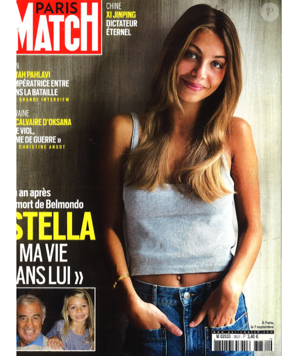 Stella Belmondo en couverture de "Paris Match", numéro du 6 octobre 2022