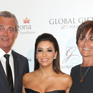 Pierre Lemarchal, Eva Longoria et Laurence Lemarchal - Soirée "Global Gift Gala 2014 " à l'hôtel Four Seasons George V à Paris le 12 mai 2014. 