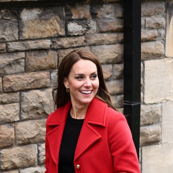 Catherine (Kate) Middleton, princesse de Galles, arrive pour une visite à l'église St Thomas, à Swansea, Royaume Uni, le 27 septembre 2022. 