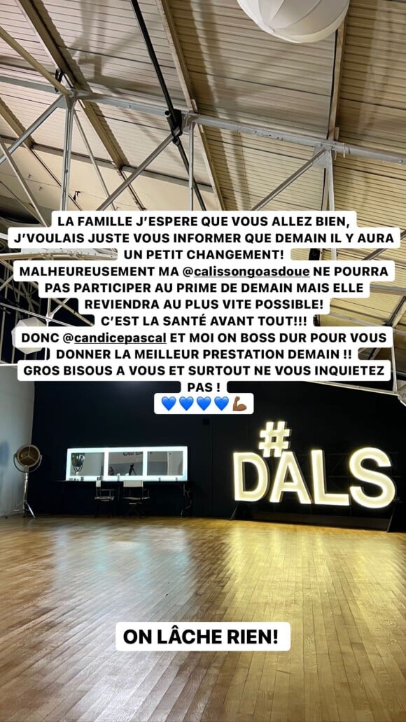 Stéphane Legar annonce l'absence de sa partenaire Calisson Goasdoué pour le prime de "Danse avec les stars 2022" du 7 octobre, sur TF1