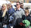 Ralf Schumacher, sa femme Cora et son fils David lors de vacances à Saint-Tropez en avril 2012.