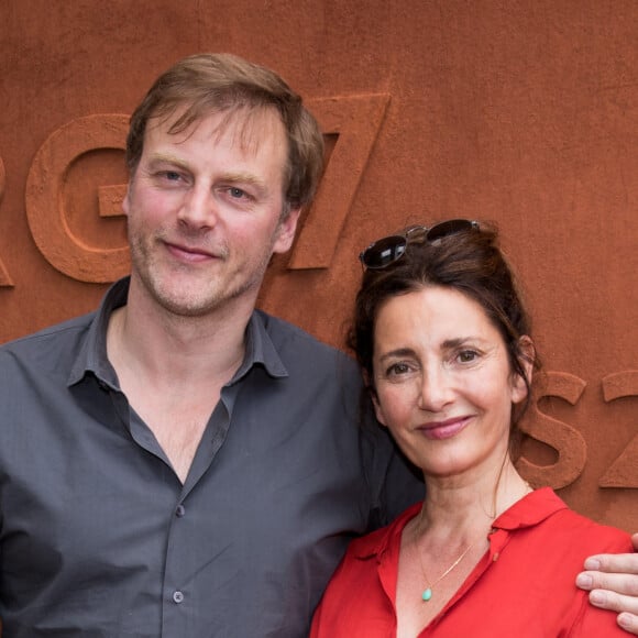 François Feroleto et sa femme Valérie Karsenti au village lors des internationaux de France de Roland Garros à Paris, le 2 juin 2017. © Dominique Jacovides - Cyril Moreau/ Bestimage 