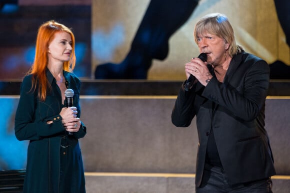 Le chanteur Renaud (Renaud Séchan) et Axelle Red - Tournage de l'émission "Merci Renaud" dans les studios de la Plaine Saint-Denis le 15 novembre 2016, qui sera diffusée le samedi 17 décembre 2016 en prime time sur France 2. © Cyril Moreau / Bestimage 