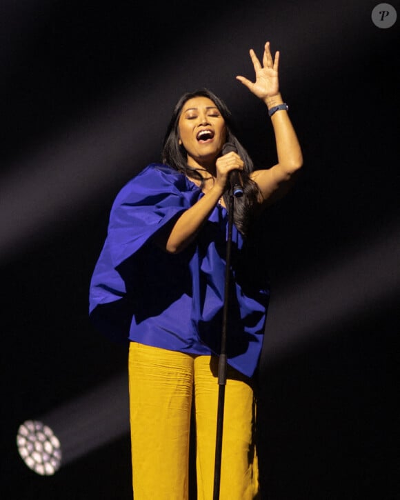 Exclusif - Anggun - Concert solidaire au profit des enfants de la guerre "Ensemble" à l'Olympia à Paris le 4 juillet 2022. © Anthony Mkrtchian via Bestimage 