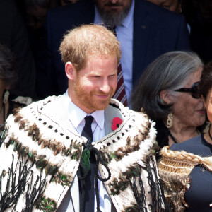 Le prince Harry, duc de Sussex, et Meghan Markle, duchesse de Sussex (enceinte) visitent Te Papaiouru Marae à Rotorua, Nouvelle Zélande le 31 octobre 2018. 