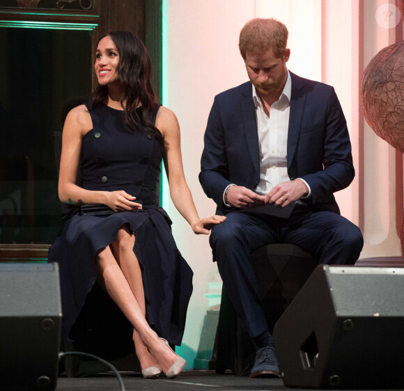 Meghan Markle, duchesse de Sussex (enceinte), le prince Harry, duc de Sussex lors d'une réception au War Memorial Museum à Auckland, Nouvelle Zélande le 30 octobre 2018. 