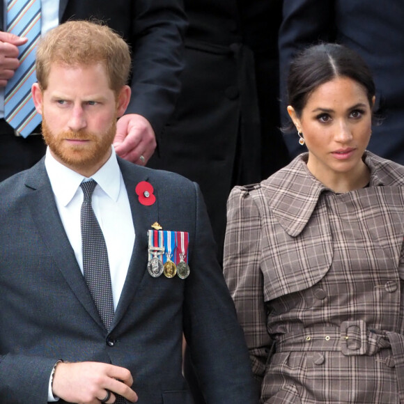 Le prince Harry, duc de Sussex, et Meghan Markle, duchesse de Sussex, enceinte visitent le parc commémoratif de la guerre de Pukeahu à Wellington, en Nouvelle-Zélande. 