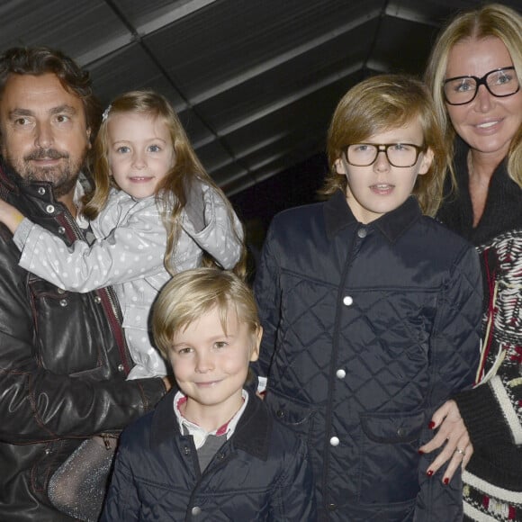 Henri Leconte avec sa femme Florentine et ses enfants Marylou, Jules et Ulysse - Premiere de "Silvia" au Cirque Alexis Gruss a Paris le 28 octobre 2013.