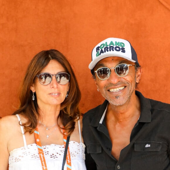 Manu Katché et sa femme Laurence au village des Internationaux de France de tennis de Roland Garros à Paris, France, le 11 juin 2021. © Dominique Jacovides/Bestimage 