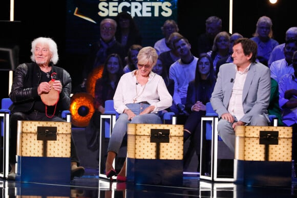 Hugues Aufray, Chantal Ladesou, Pierre Palmade - Enregistrement de l'émission "La boîte à secrets 14", présentée par F.Bollaert, et diffusée le 28 octobre sur France 3. © Christophe Clovis / Bestimage.