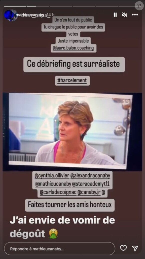 Mathieu Canaby, le frère de Julien, réagit au débrief violent de Laure Balon après sa prestation dans la "Star Academy" - Instagram