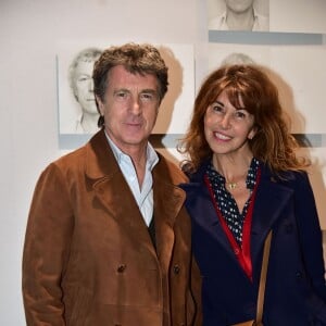 François Cluzet et sa femme Narjiss - Vernissage du Paris Art Fair au Grand Palais à Paris, le 25 mars 2015.
