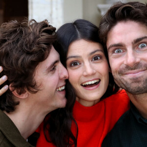 Thomas Solivéres, Lucie Boujenah et Tom Leeb pour le film "Edmond" participent au 27ème Festival du film de Sarlat, France, le 13 Novembre 2018. © Patrick Bernard/Bestimage.