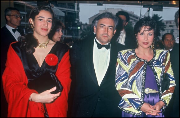 Dominique Strauss-Kahn, sa fille Vanessa et sa femme Anne Sinclair au Festival de Cannes 1991. 