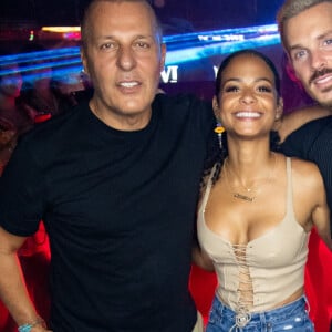 Exclusif - Jean-Roch, M. Pokora (Matt Pokora), sa femme Christina Milian - People dînent au restaurant "Gioia" avant de faire la fête au VIP Room à Saint-Tropez le 28 juillet 2022. © Hippolyte Hamonet/Bestimage 