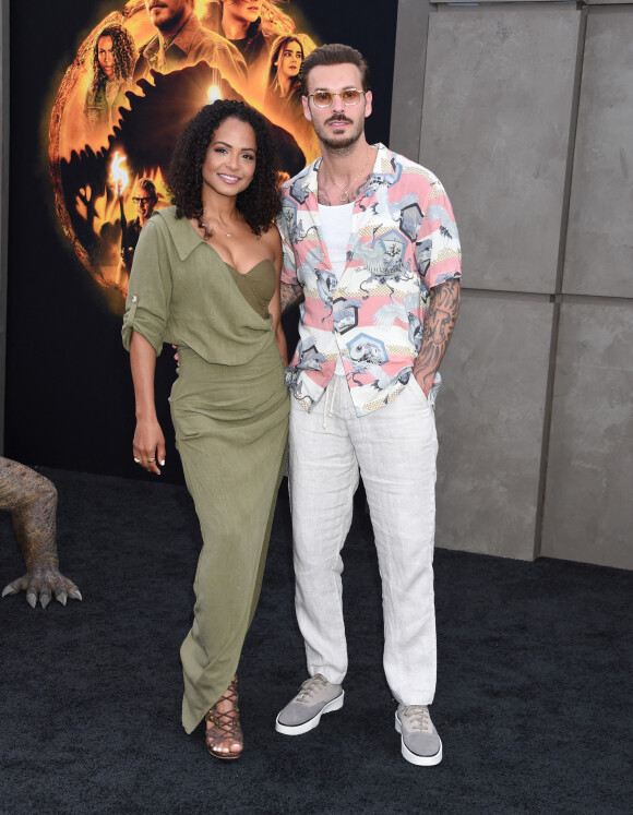 Christina Milian et son mari M Pokora (Matt Pokora) à la première du film "Jurassic World Dominion" à Los Angeles, le 6 juin 2022. 