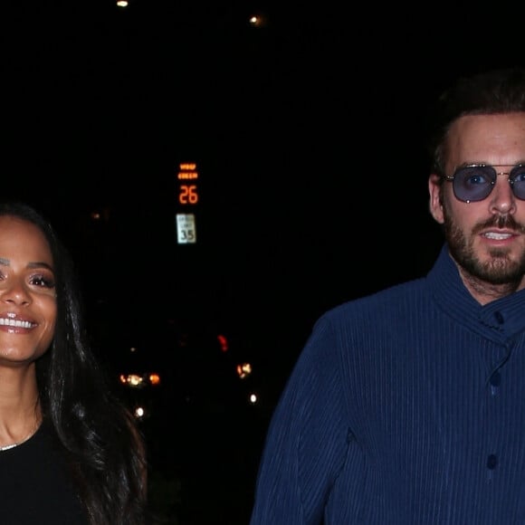 Exclusif - Christina Milian, Matt Pokora - Les célébrités arrivent à la soirée du 34 ème anniversaire d'Umar Kamani, PDG et co-fondateur de la marque de vêtements "Pretty Little Thing", à Los Angeles, le 21 mars 2022. 