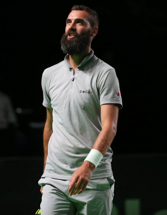 Clement Tabur face à Benoît Paire lors du tournoi de l'Open de Rennes, le 15 septembre 2022.