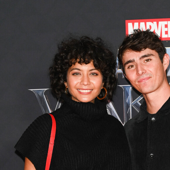 Vaimalama Chaves (Miss France 2019) et son compagnon Nicolas Fleury - Avant-première du film "Black Panther: Wakanda Forever" au Grand Rex à Paris le 7 novembre 2022. © Coadic Guirec/Bestimage