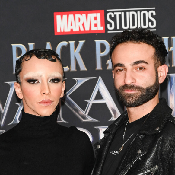 Billal Hassani et son compagnon Cassem Jebrouni - Avant-première du film "Black Panther: Wakanda Forever" au Grand Rex à Paris le 7 novembre 2022. © Coadic Guirec/Bestimage