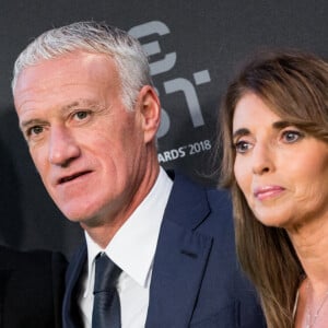 Didier Deschamps, sa femme Claude et leur fils Dylan - Les célébrités arrivent à la cérémonie des Trophées Fifa 2018 au Royal Festival Hall à Londres, Royaume Uni, le 25 septembre 2018. © Cyril Moreau/Bestimage